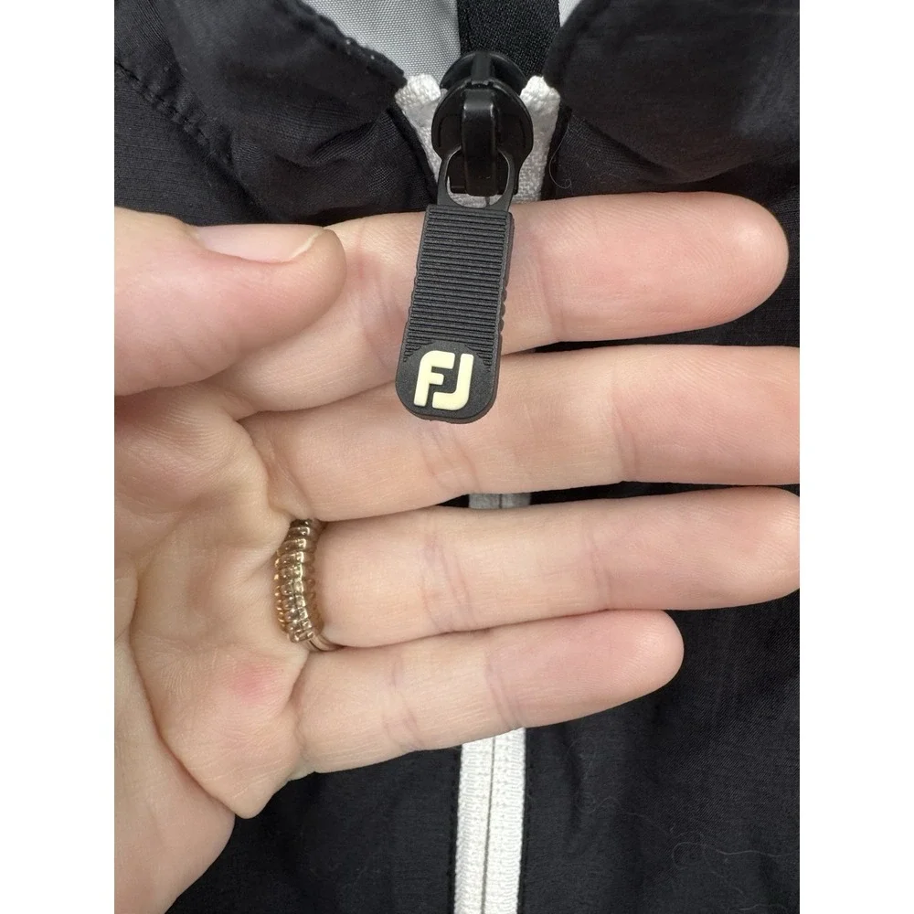 Footjoy Golfing Jacket Men Large Black Outdoor Preppy Sporty Pickleball Athletic